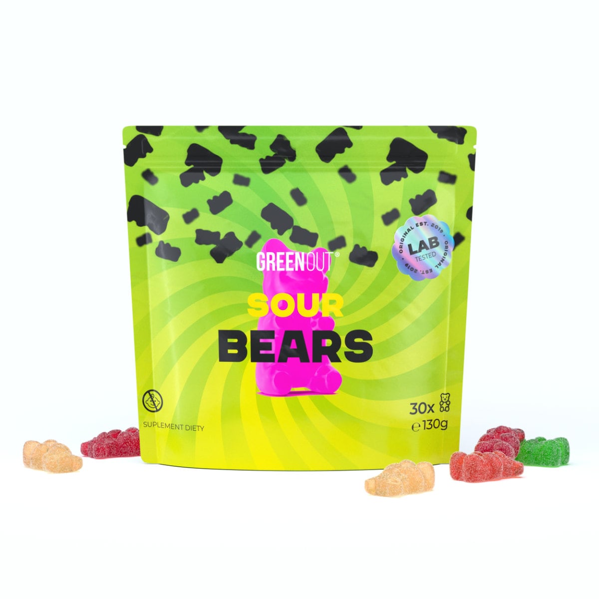 Żelki CBD Green Out Sour Bears Żelki konopne Green Out Sour Bears